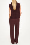 Nellie sleeveless knitted mohair top bordeaux stylein model image back