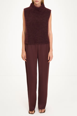 Nellie sleeveless knitted mohair top bordeaux stylein model image front