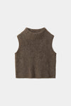 Nellie sleeveless knitted mohair top brown stylein packshot