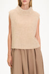 Nellie sleeveless knitted mohair top oyster stylein model image front close