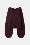 Nemoli v-neck sweater mohair bordeaux stylein packshot