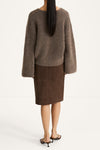 Nemoli v-neck sweater mohair brown stylein model image back