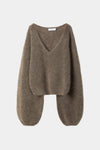 Nemoli v-neck sweater mohair brown stylein packshot