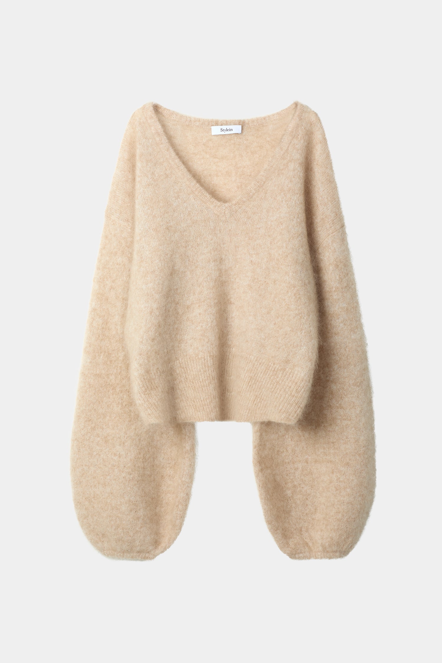 Nemoli v-neck sweater mohair oyster stylein packshot