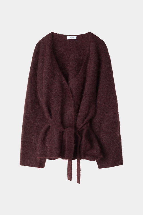 Neriselle mohair cardigan bordeaux stylein model image front