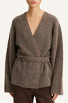 Neriselle mohair cardigan brown stylein model image front close