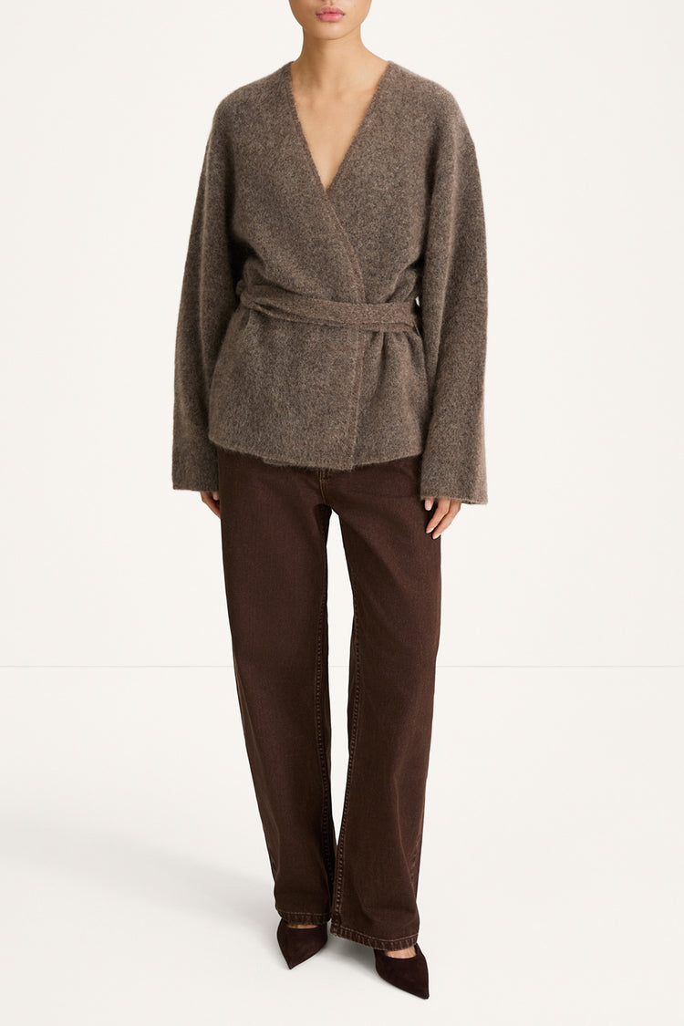 Neriselle mohair cardigan brown stylein model image front