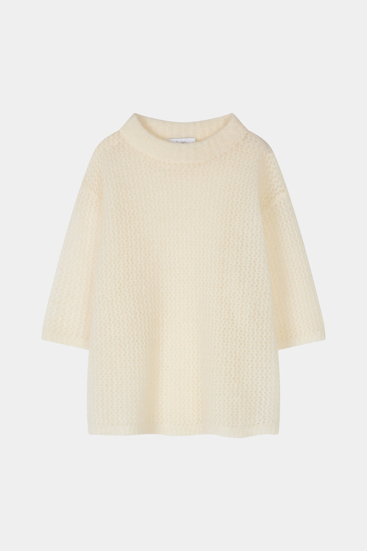 Nia short sleeve sweater cream stylein packshot