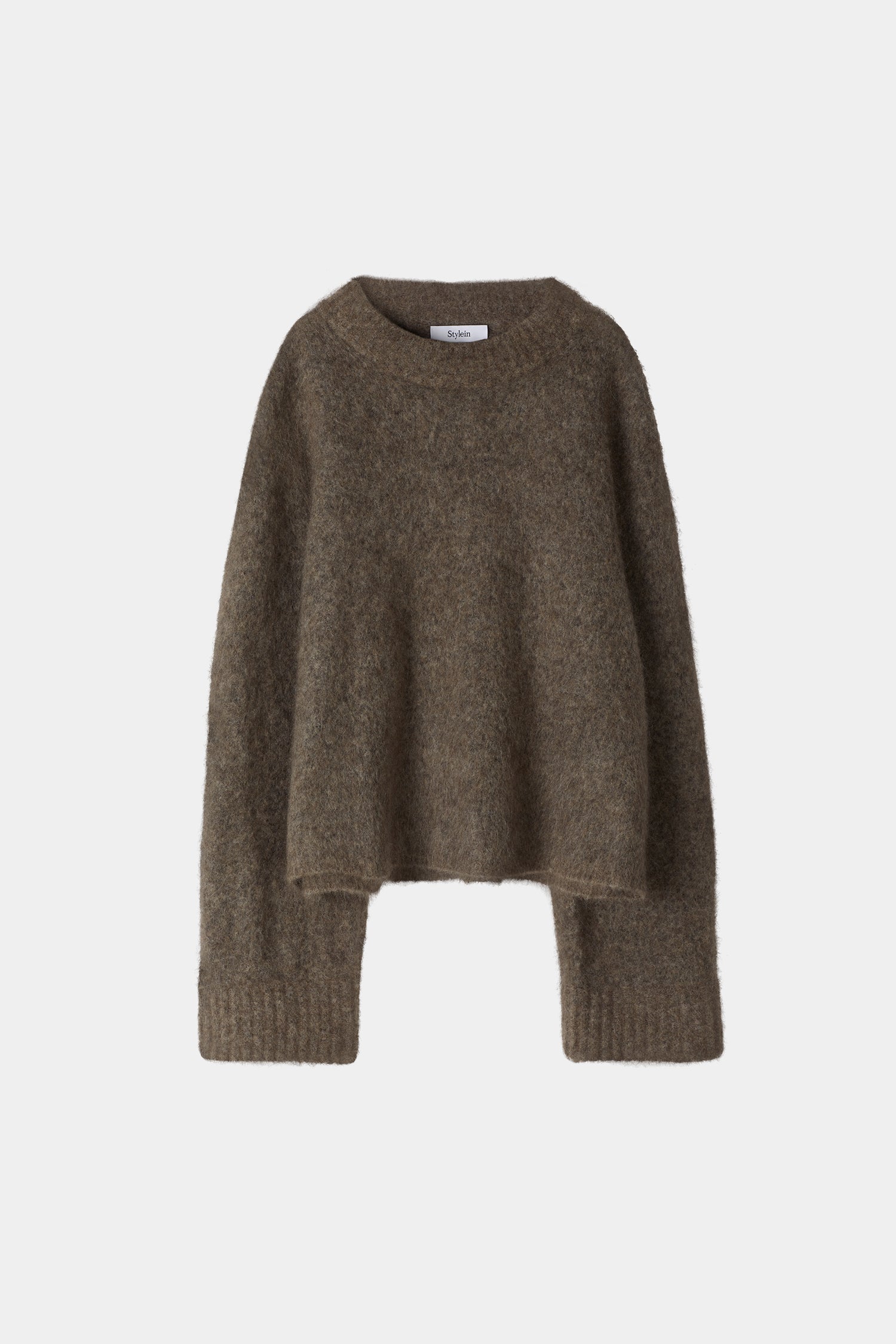 Niclas short brown knitted mohair sweater Stylein packshot