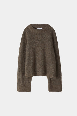 Niclas short brown knitted mohair sweater Stylein packshot