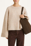 Niclas short sweater oyster stylein model image front close up