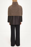 Noce cape knitted mohair blend brown stylein model image back