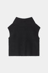 Noelia knitted polo top sleeveless black stylein packshot