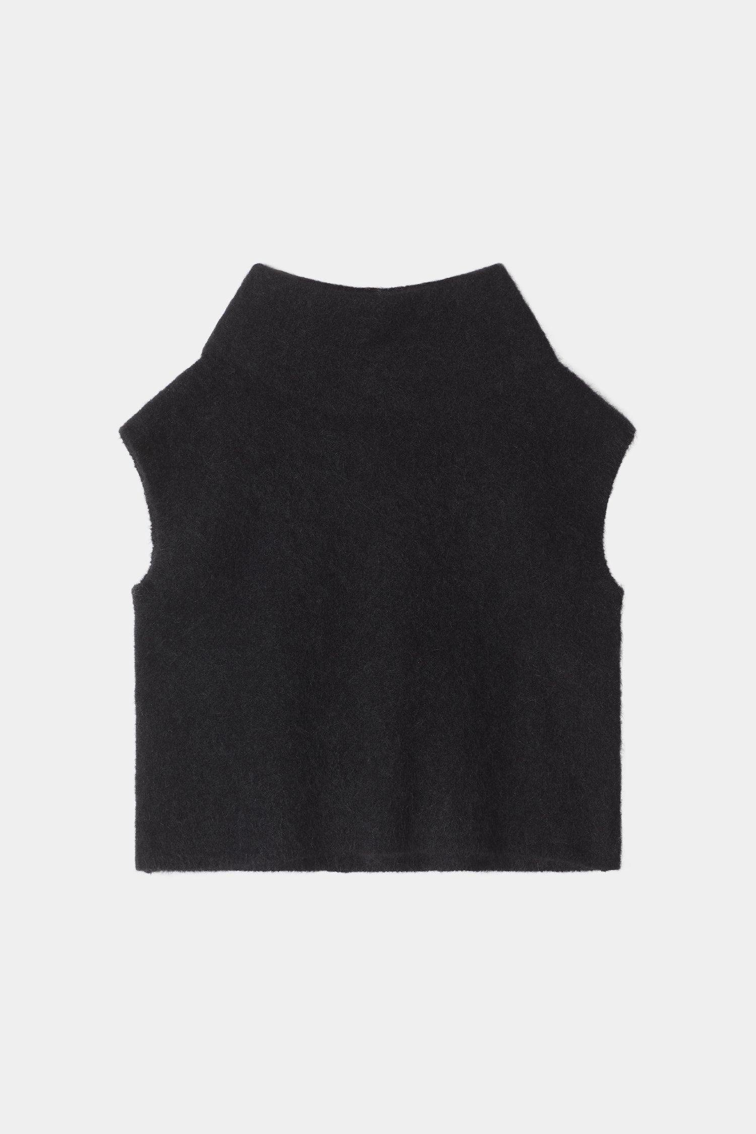 Noelia knitted polo top sleeveless black stylein packshot