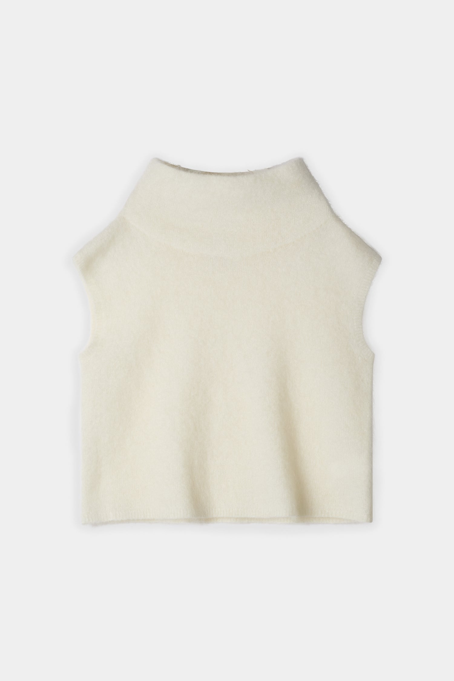 Noelia knitted polo top sleeveless white stylein packshot