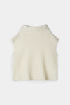 Noelia knitted polo top sleeveless white stylein packshot