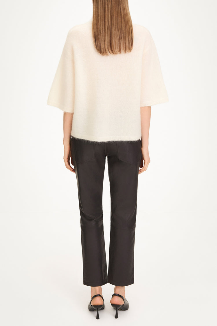 Nyssa short sleeve knitted top white stylein back