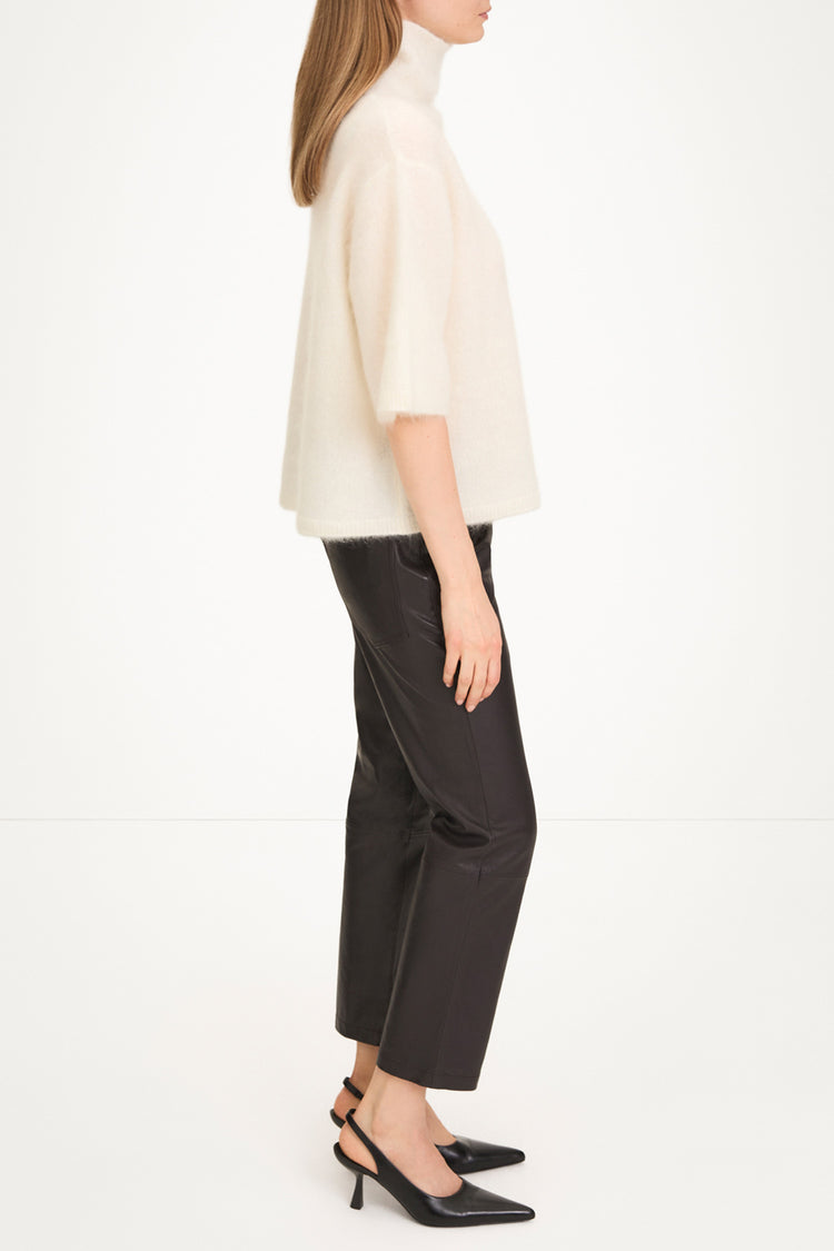 Nyssa short sleeve knitted top white stylein side