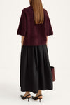 Nyssa short sleeve knitted top bordeaux stylein model image back