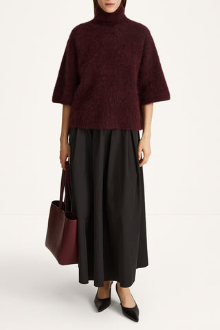 Nyssa short sleeve knitted top bordeaux stylein model image front