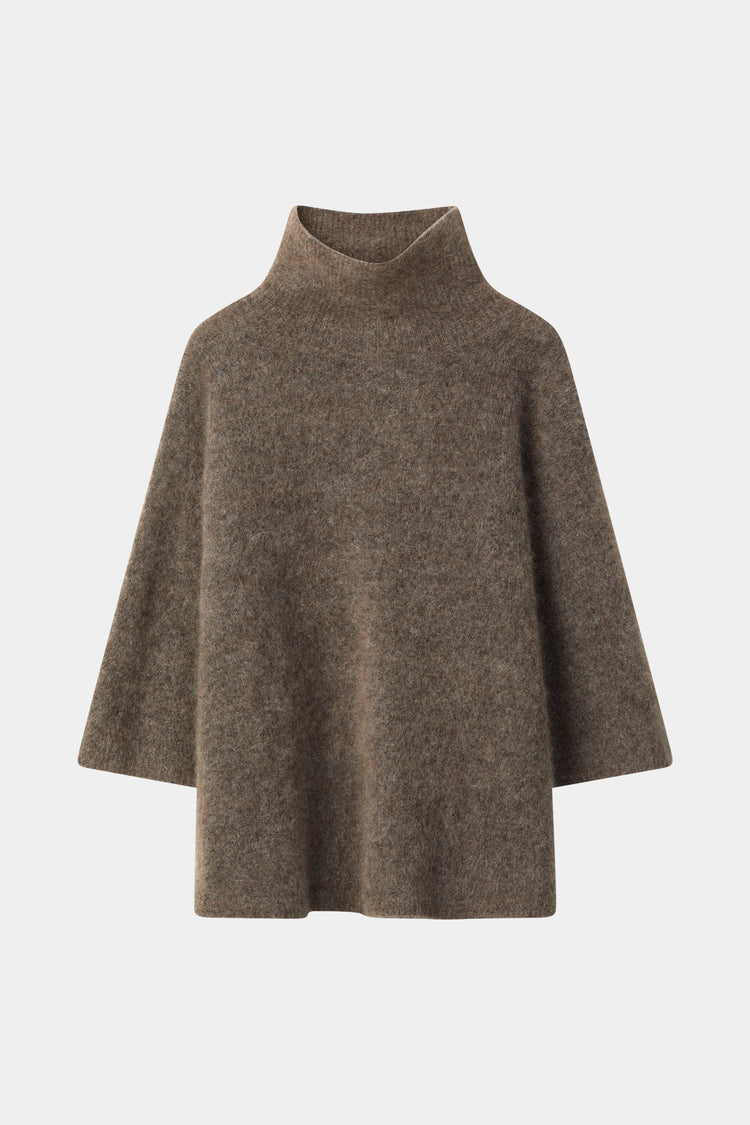 Nyssa short sleeve knitted top brown stylein packshot