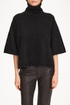 Nyssa short sleeve knitted top black stylein model image front close