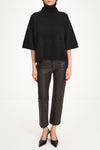 Nyssa short sleeve knitted top black stylein model image front
