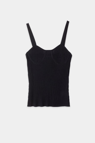 Paisley short sleeve knitted curved neckline decorative breast cups black stylein packshot