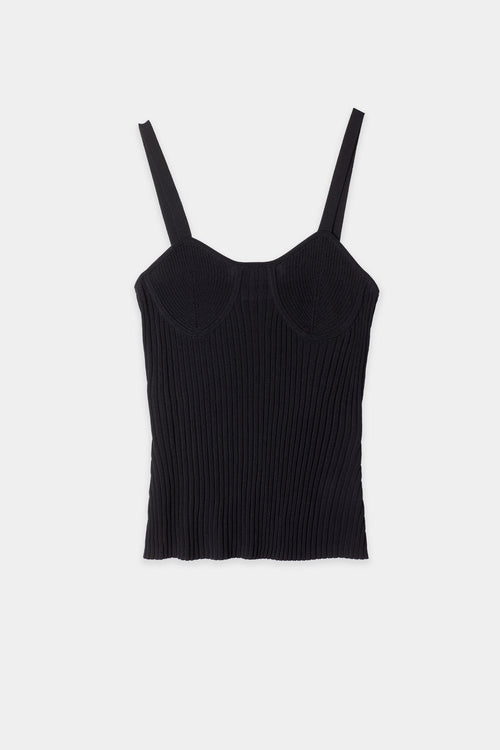 Paisley short sleeve knitted curved neckline decorative breast cups black stylein packshot