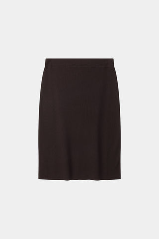 Pearla ribbed knit midi long skirt merino wool coffee stylein model packshot