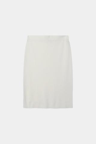 Pearla ribbed knit midi long skirt merino wool cream stylein packshot
