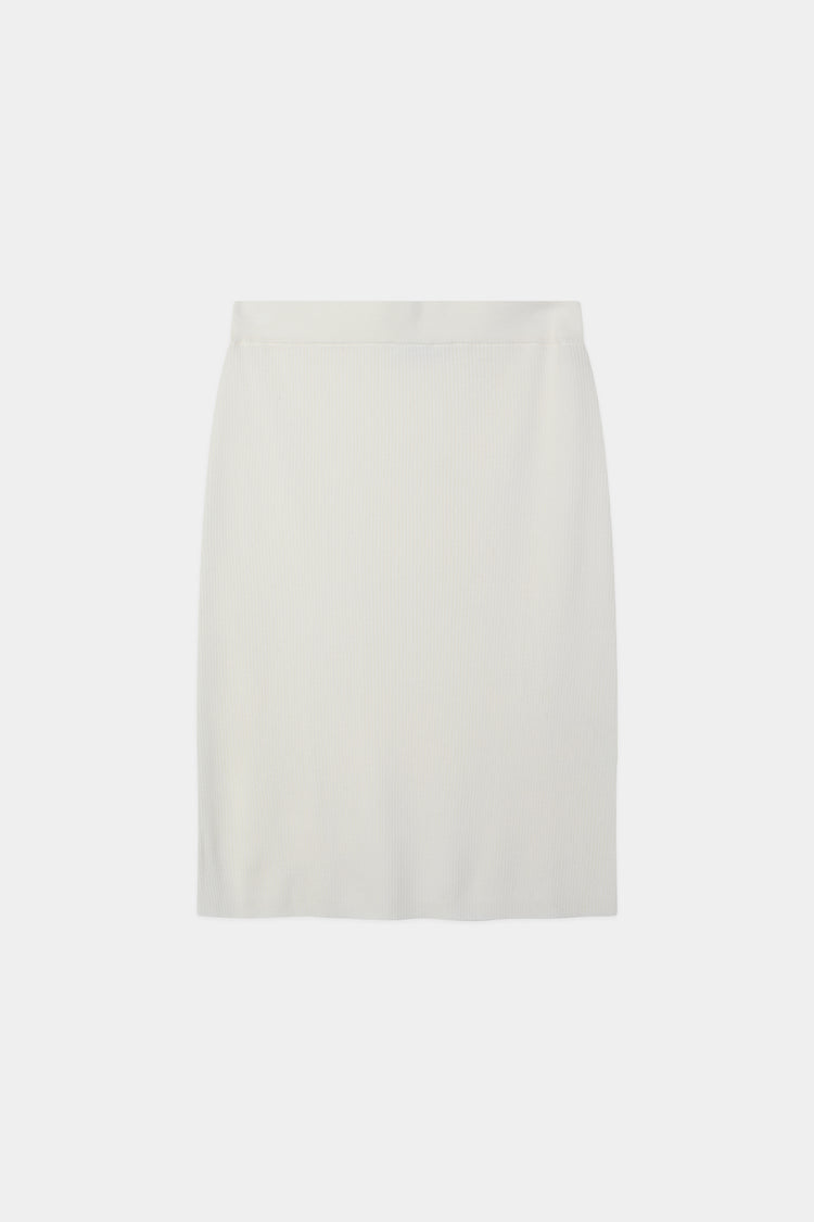 Pearla ribbed knit midi long skirt merino wool cream stylein packshot