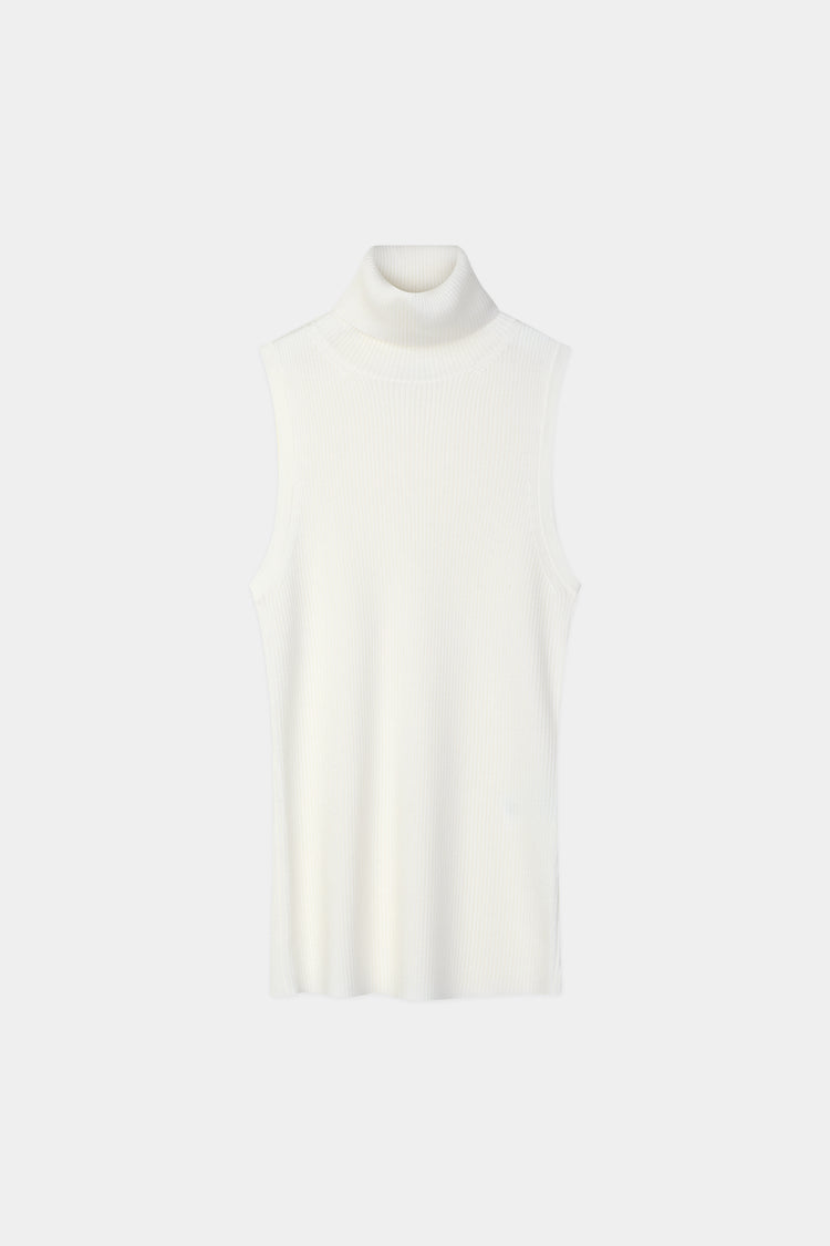 Promise sleeveless ribbed knit top merino wool cream stylein packshot
