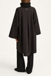 Sable coat trench cotton black stylein model image back