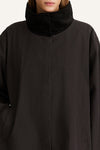 Sable coat trench cotton black stylein model image front close up