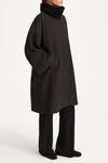 Sable coat trench cotton black stylein model image side