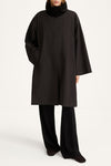 Sable coat trench cotton black stylein model image front