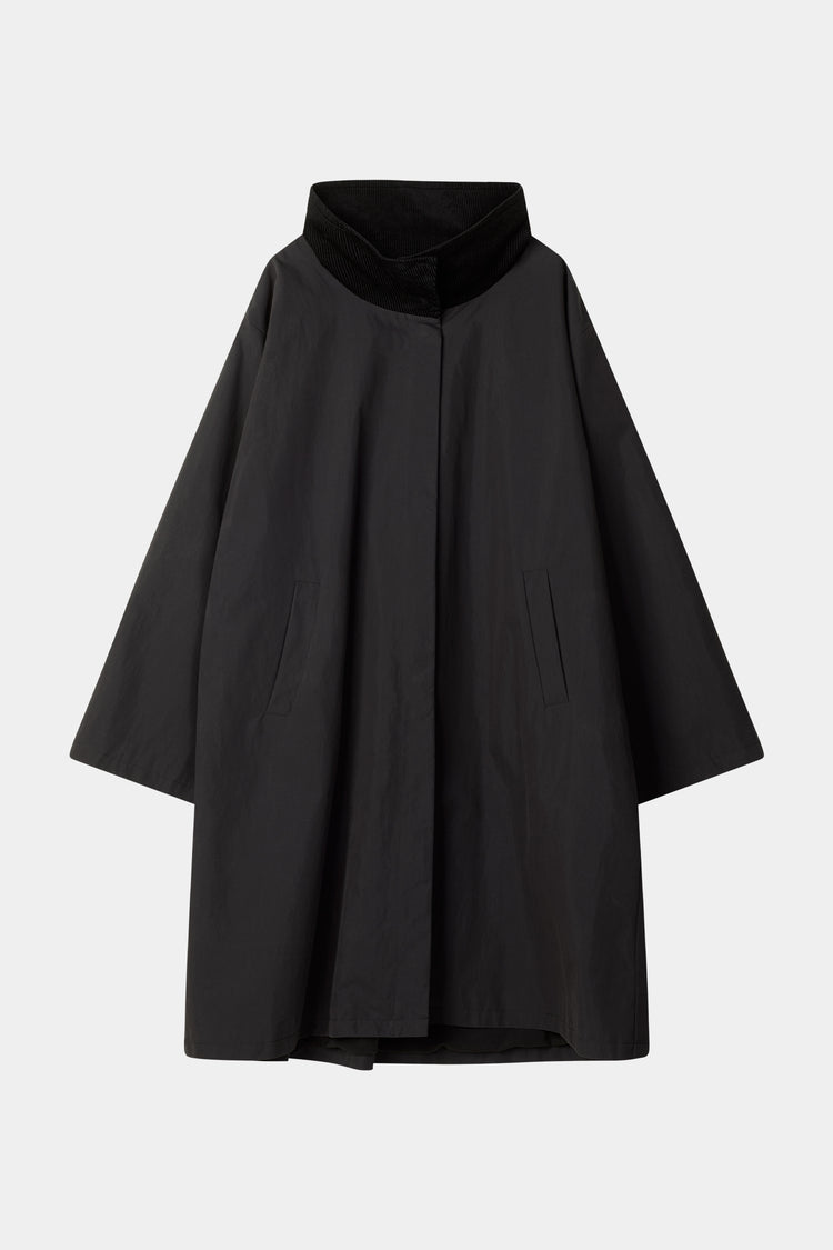 Sable coat trench cotton black stylein packshot