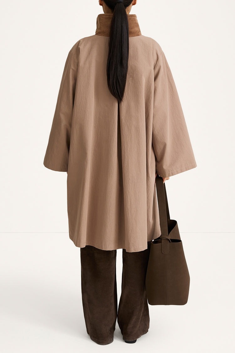 Sable coat trench cotton hazel brown stylein model image back