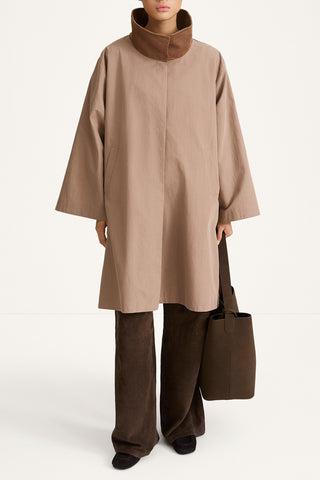 Sable coat trench cotton hazel brown stylein model image front