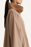 Sable coat trench cotton hazel brown stylein model image side close up