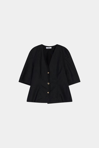 Sabra short sleeve blouse black stylein packshot