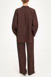Sandria linen shirt coffee stylein model image back