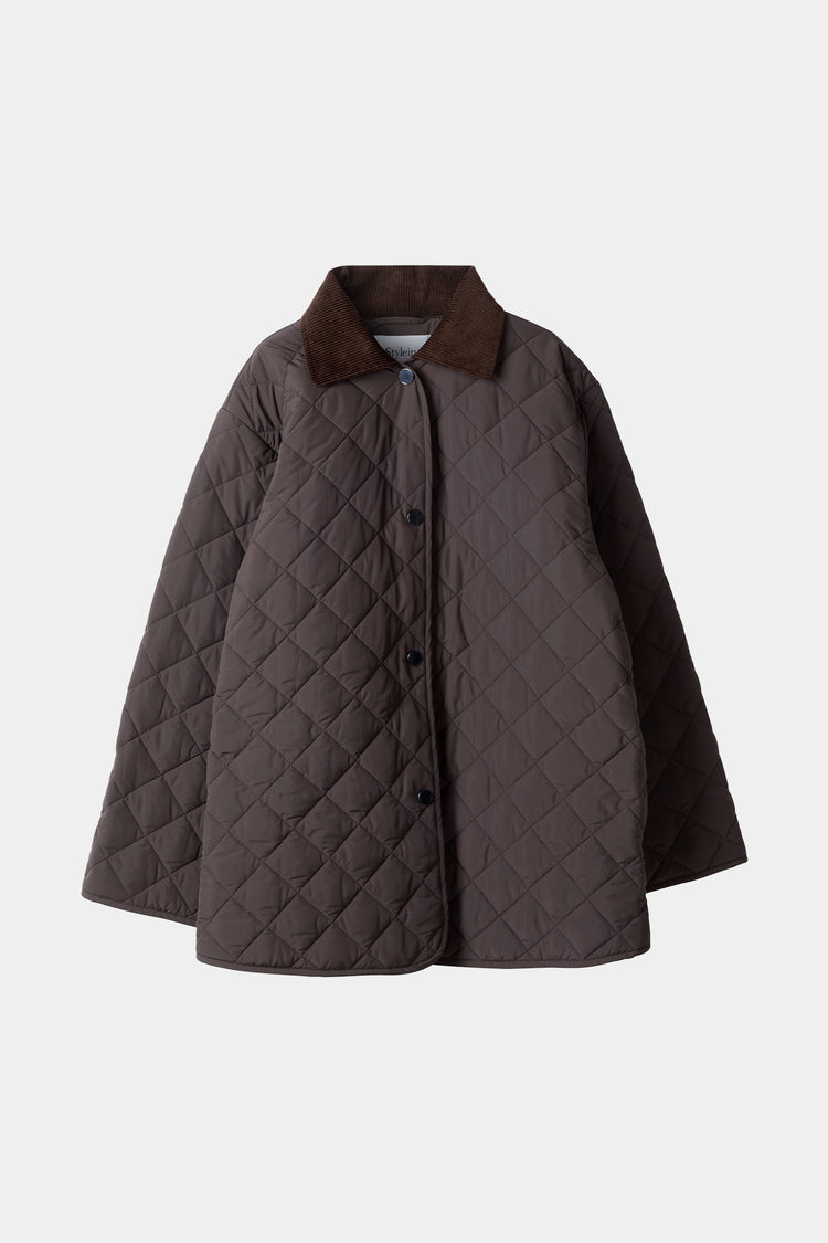Sabria quilted jacket coffee brown stylein packshot