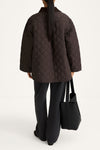 Brown quilted jacket stylein sabria model image back