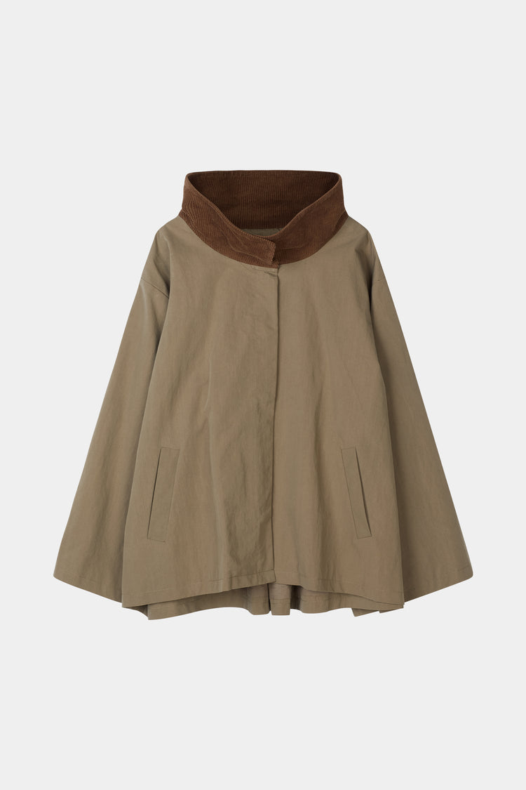 Salerno flared short trench jacket army green stylein packshot