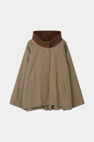 Salerno flared short trench jacket army green stylein packshot
