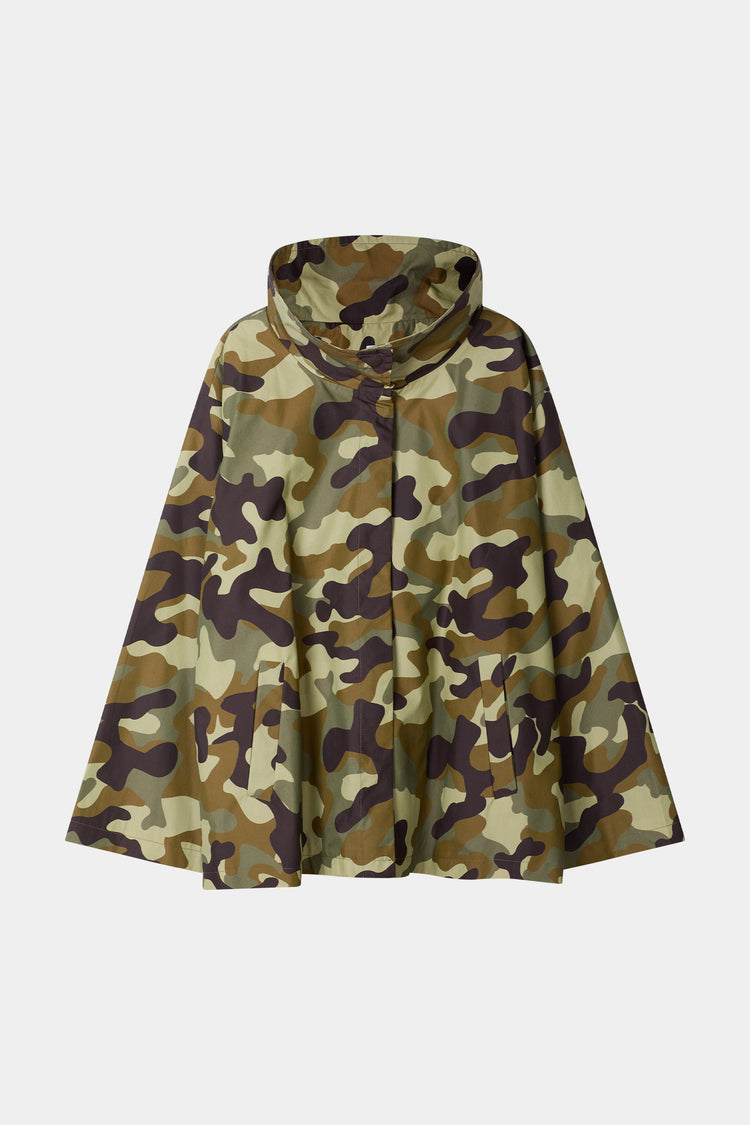 Salerno flared short trench jacket camo stylein packshot