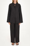 Sandria linen shirt coffee stylein model image front