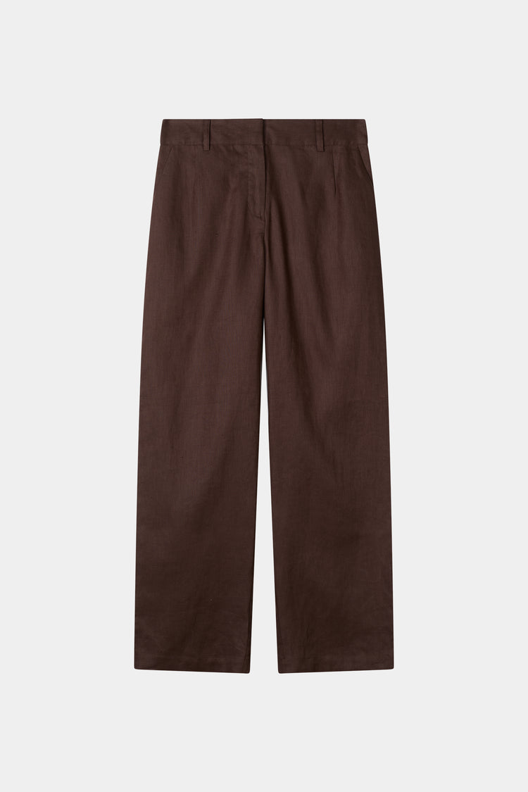 Sandrine linen trousers coffee stylein packshot